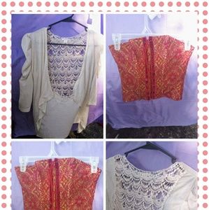 2-pc Corsette Jacket xs-s Renaissance Boho Peasant